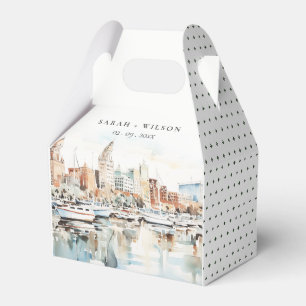 Ballotins Chic Tampa Floride Skyline Mariage d'aquarelle