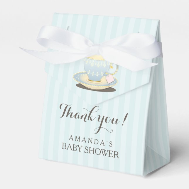 Ballotins Chic Teacup en Baby shower bleu Ballotin (Verso)