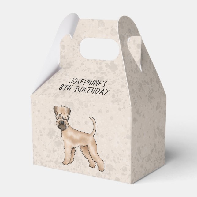 Ballotins Chien De Terrier Roulé Sur Le Beige Avec Texte (Verso)