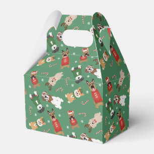 Ballotins Chiens de Noël Motif Rouge Vert