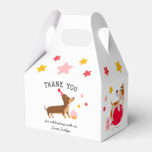 Ballotins Chiens roses d'anniversaire mignons