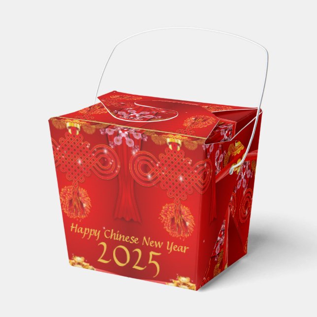 Ballotins Chinois personnalisé Nouvel An Rouge noeud à retir (Verso)