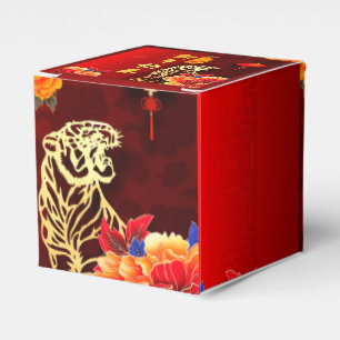 Ballotins Chinois Tiger coupé en papier Peonies Nouvel An 2