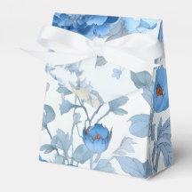 Chinoiserie Ballotin de fleurs sauvages bleues