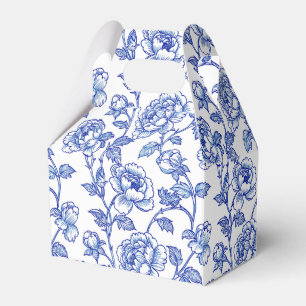 Ballotins Chinoiserie florale bleue et blanche Fleurs