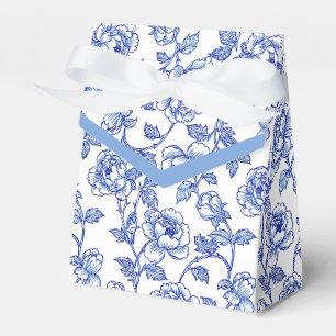 Ballotins Chinoiserie florale bleue et blanche Fleurs