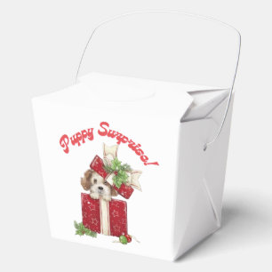 Ballotins Chiot de Noël en boîte cadeau vacances Surprise