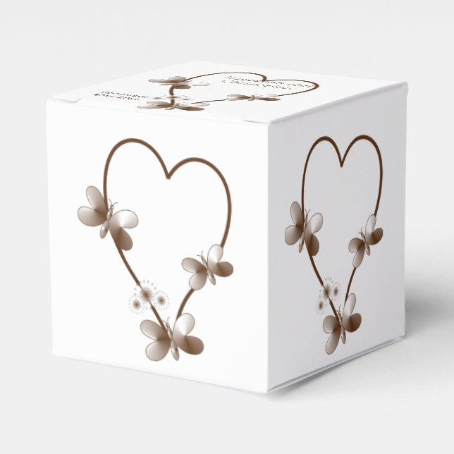Ballotins Chocolat Coeur Et Papillons Design Mariage (Verso)