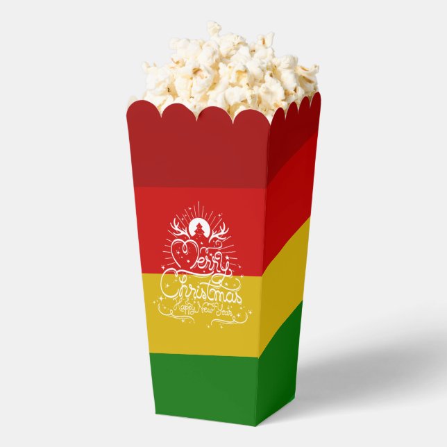 Ballotins Christmas Palette Popcorn Favor Box (Sauté)