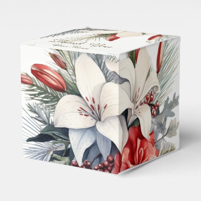 Ballotins Christmas Party White Red Flowers Holidays Elegant (Verso)