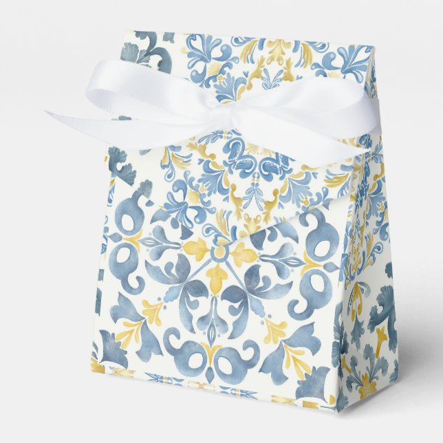 Ballotins Citron en carrelage bleu italien (Verso)