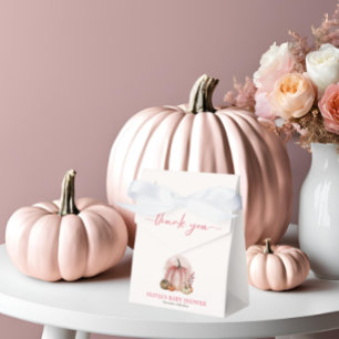 Ballotins Citrouille rose sur son chemin Automne Baby shower