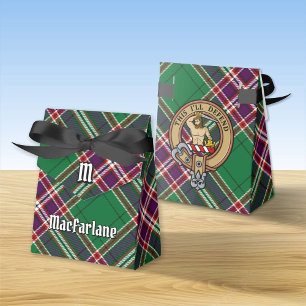 Ballotins Clan MacFarlane Crest sur Tartan de chasse moderne