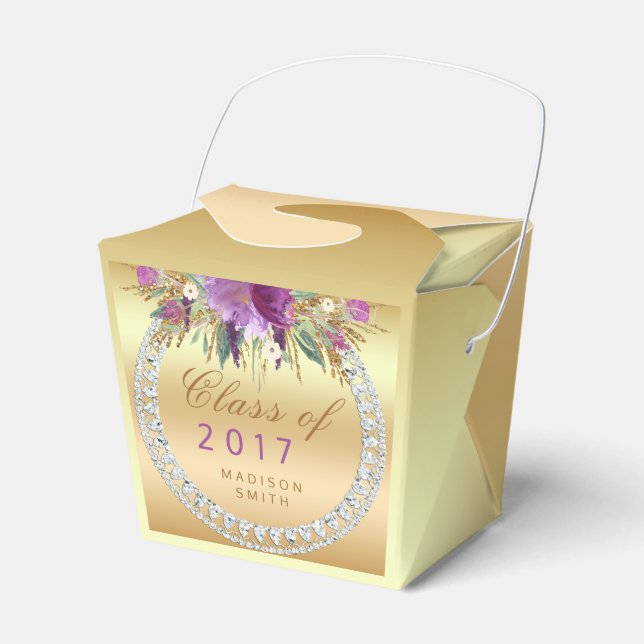 Ballotins Classe de 2017 Fleurs de Parties scintillant viole (Verso)