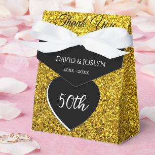 Ballotins Classy Personnalisé Black & Gold 50e anniversaire