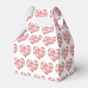 Ballotins Coeur d'aquarelle géométrique rose