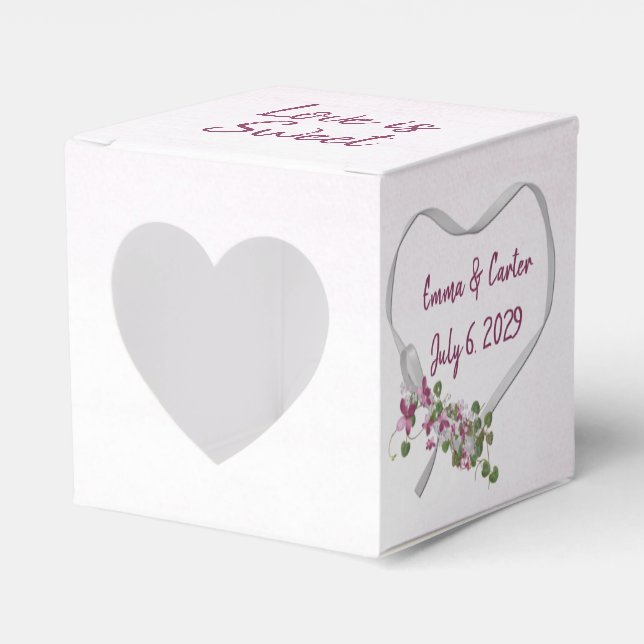 Ballotins Coeur de ruban blanc mariage (Verso)