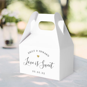 Ballotins Cœur d'or moderne Love is Sweet Mariage