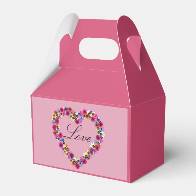 Ballotins Coeur floral personnalisé sur rose (Verso)