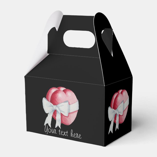 Ballotins coeur rouge attaché avec ruban blanc pour mariage (Verso)