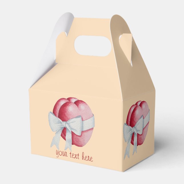 Ballotins coeur rouge attaché avec ruban blanc pour mariage (Arrière)