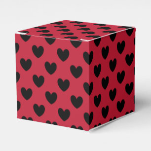 Ballotins Coeurs de polka noir sur rouge