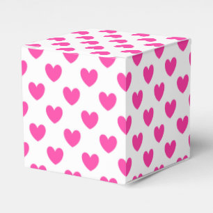 Ballotins Coeurs de polka rose Fuchsia sur blanc