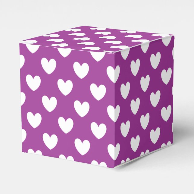 Ballotins Coeurs polka blanc sur violet (Verso)