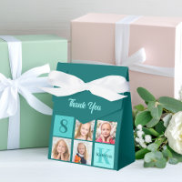 Collage de photos sarcelle tendance pour une fête