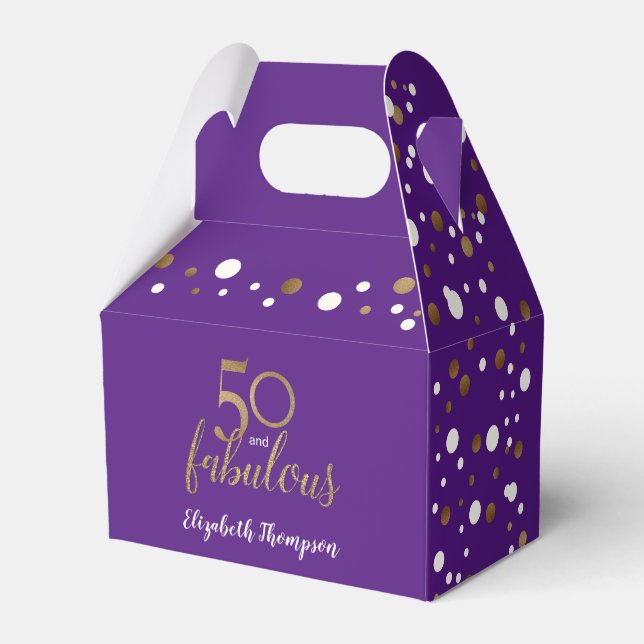 Ballotins Confetti 50 & fabuleux Anniversaire Purple Gold (Arrière)