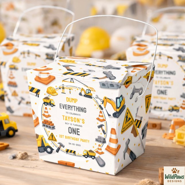 Ballotins Construction 1ST Birthday | Builder Truck Party (Construction 1ST Birthday | Builder Truck Party Favor Boxes
)