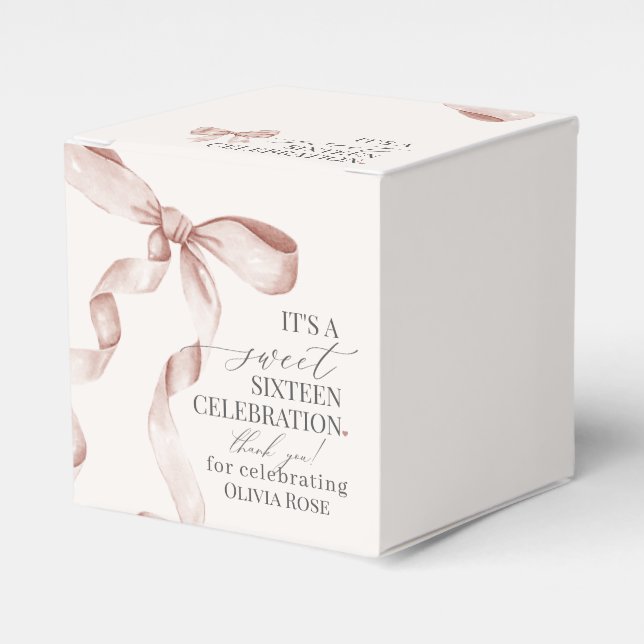 Ballotins Coquette Beige Bow Sweet 16 Anniversaire Fête Cade (Verso)