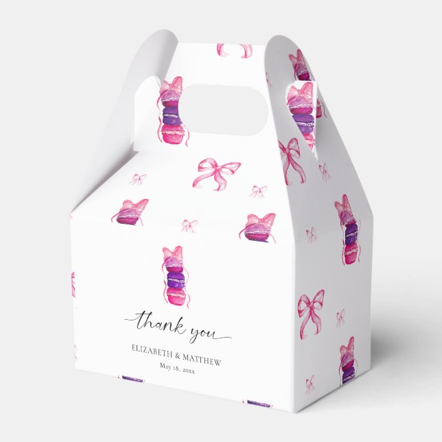 Ballotins Coquette Bow rose Élégant Mariage Macaron (Verso)