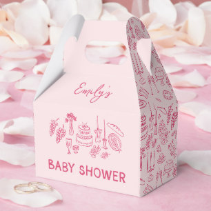 Ballotins Coquette rose baby shower à main moderne