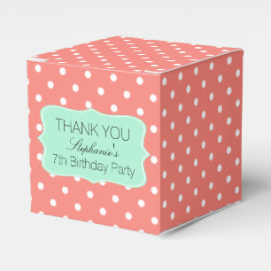 Ballotins Coral Rose et Mint Green Polka Dot Anniversaire
