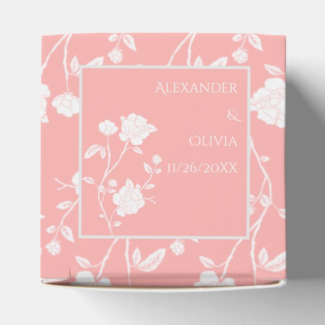 Ballotins Coral Rose mariage Favor Box (Haut)