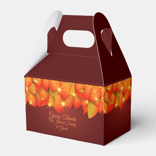 Ballotins Correspondance Thanksgiving Orange Leaf Nom Année  (Verso)
