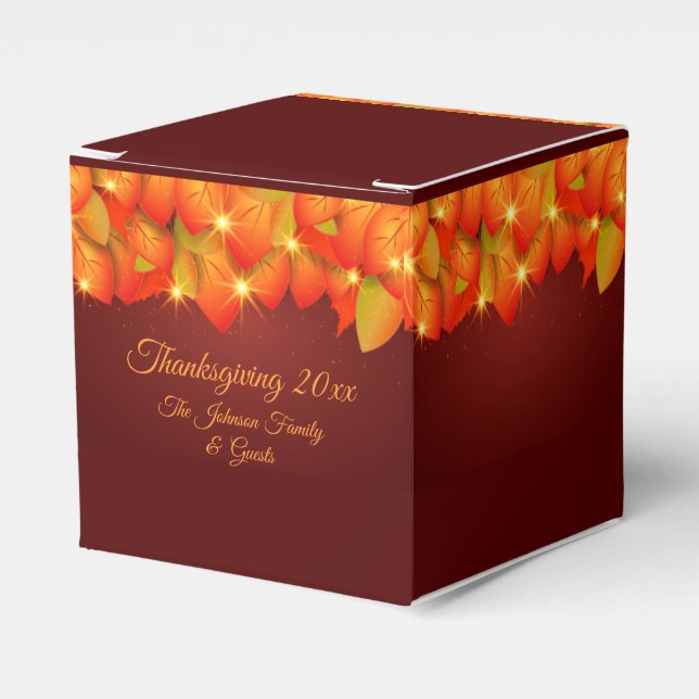 Ballotins Correspondance Thanksgiving Orange Leaf Nom Année  (Verso)