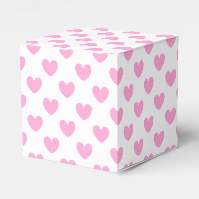 Ballotins Coton Candy Pink coeurs sur blanc (Verso)