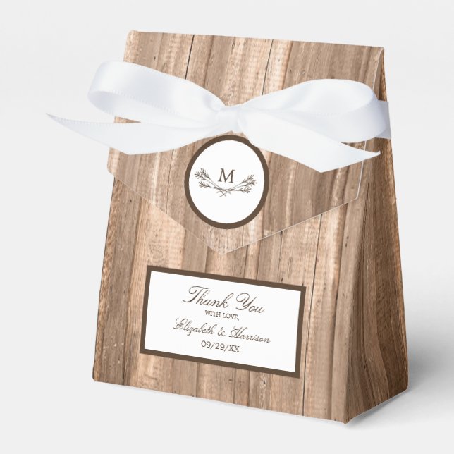 Ballotins Country Rustic Monogram Branche & Mariage bois (Verso)
