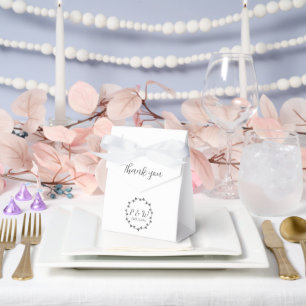 Ballotins Couronne de lierre grise Monogramme Mariage