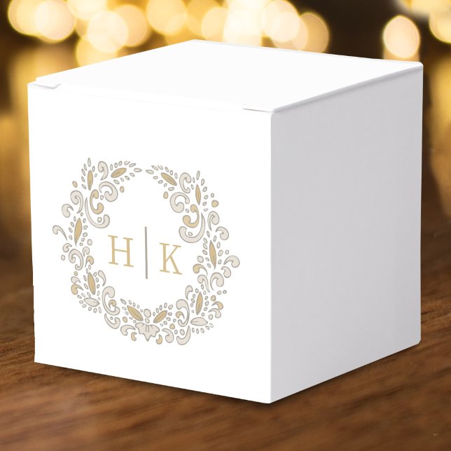 Ballotins Couronne de récolte stylisée monogramme mariage ma (Créateur téléchargé)