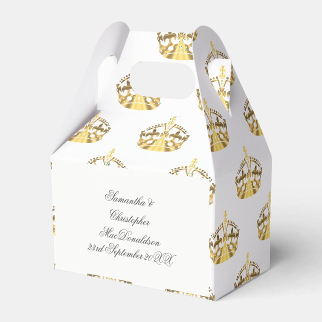 Ballotins Couronne d'or sur mariage couleur personnalisé (Arrière)
