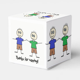 Ballotins Coute Stick Figure Twin Boys Anniversaire
