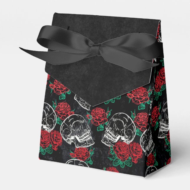 Ballotins Crânes et roses rouges | Grunge gothique moderne (Verso)