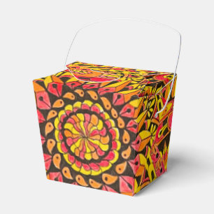 Ballotins Crayon de couleur orange Mandala dessiné à la main