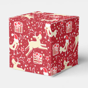 Ballotins Crème rouge de rennes boîte cadeau motif de Noël