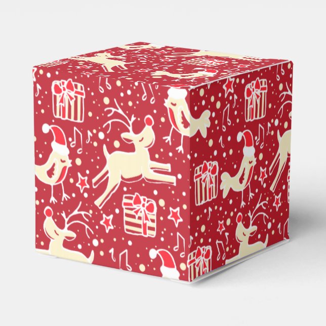 Ballotins Crème rouge de rennes boîte cadeau motif de Noël (Arrière)