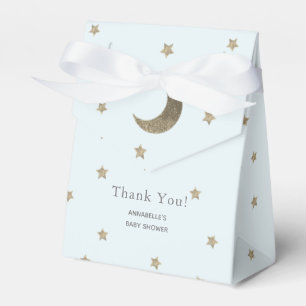 Ballotins Crescent Moon & Stars Blue Baby shower boîte cadea