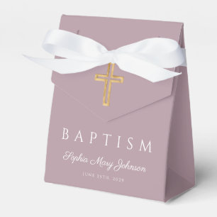Ballotins Croix Religieuse Violette Élégante pour Baptême de